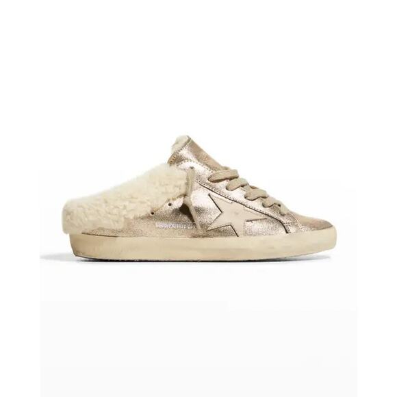 Golden Goose Superstar Sabot Metallic Shearling Slip On Sneakers 38 Private Ed. - Picture 1 of 14